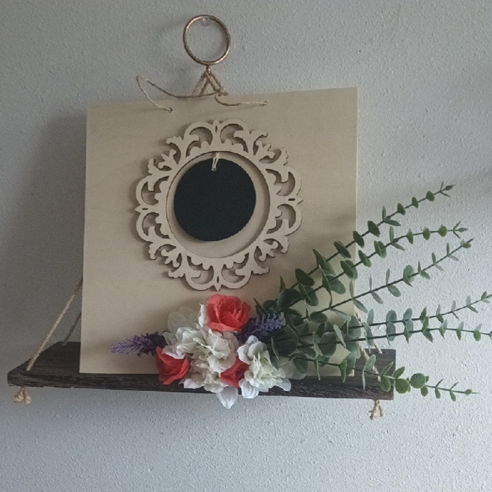 Floral Wall Hanging with Chalkboard